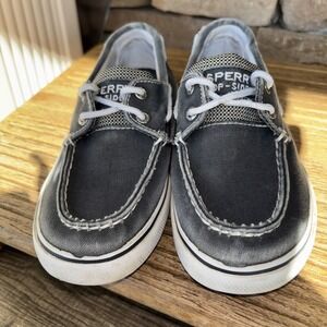 Sperry Top-Sider Halyard Boat Shoes Gray & White Toddler Boys 13.5M Deck Loafers